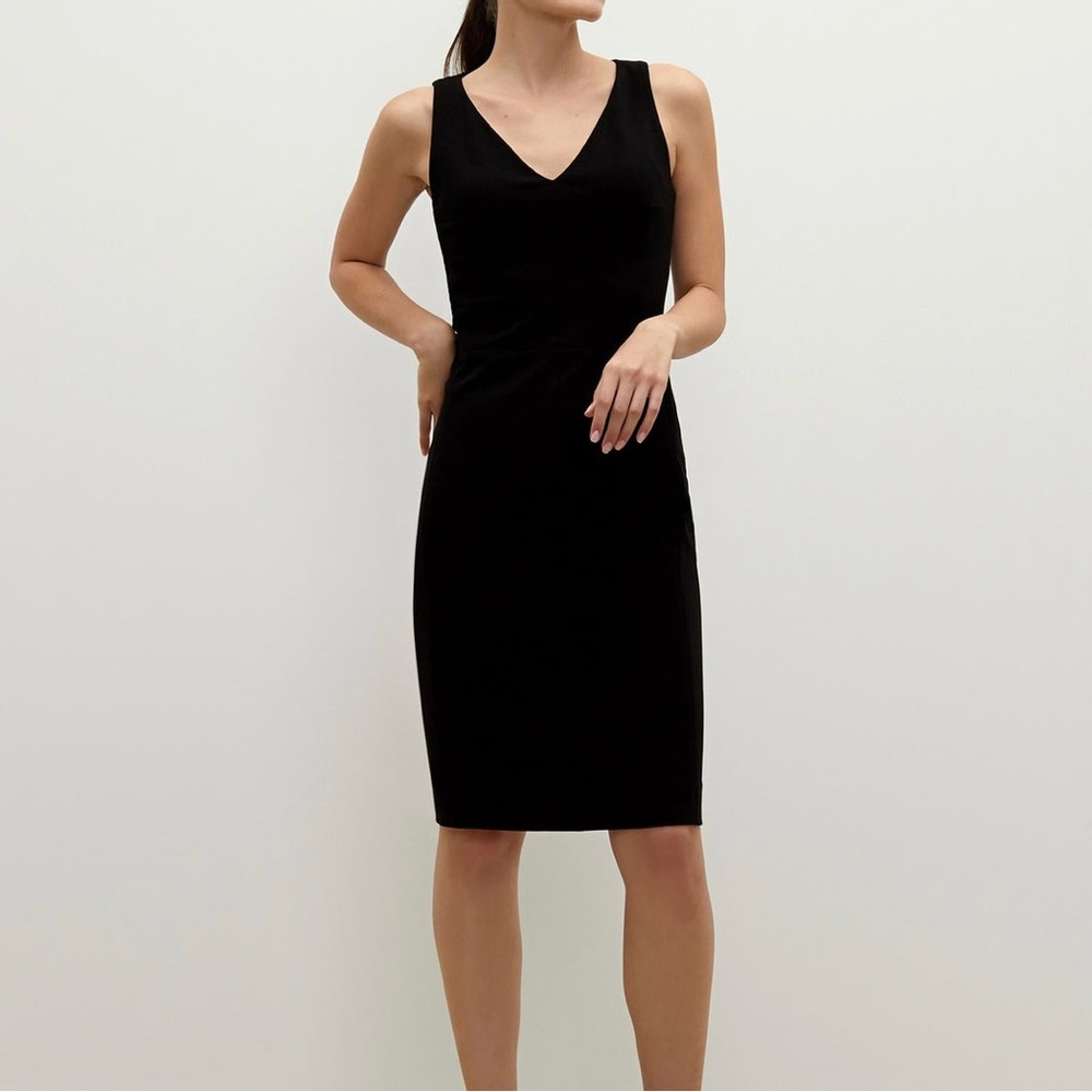 MM Lafleur The Rachel Dress Black Ponte Knit Sleeveless V-Neck size 4